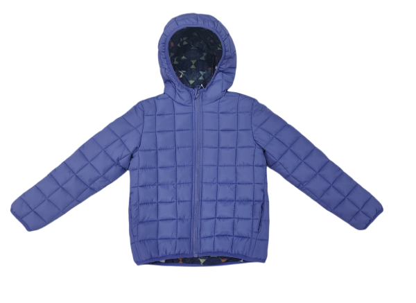 Down or polyester filled garments