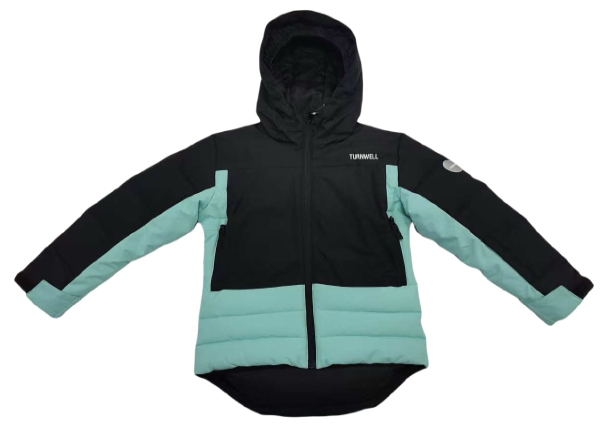 Down or polyester filled garments